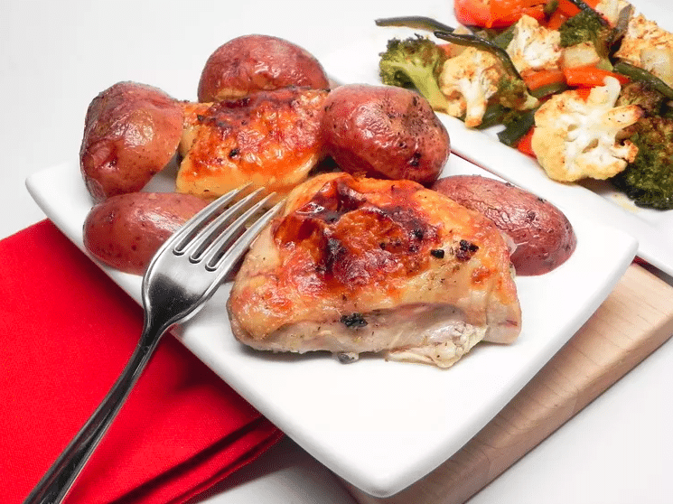 A Mediterranean Feast: Greek Lemon-Garlic Chicken Thighs and Potatoes