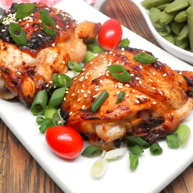 Crispy and Flavorful Air Fryer Sesame Chicken Thighs.